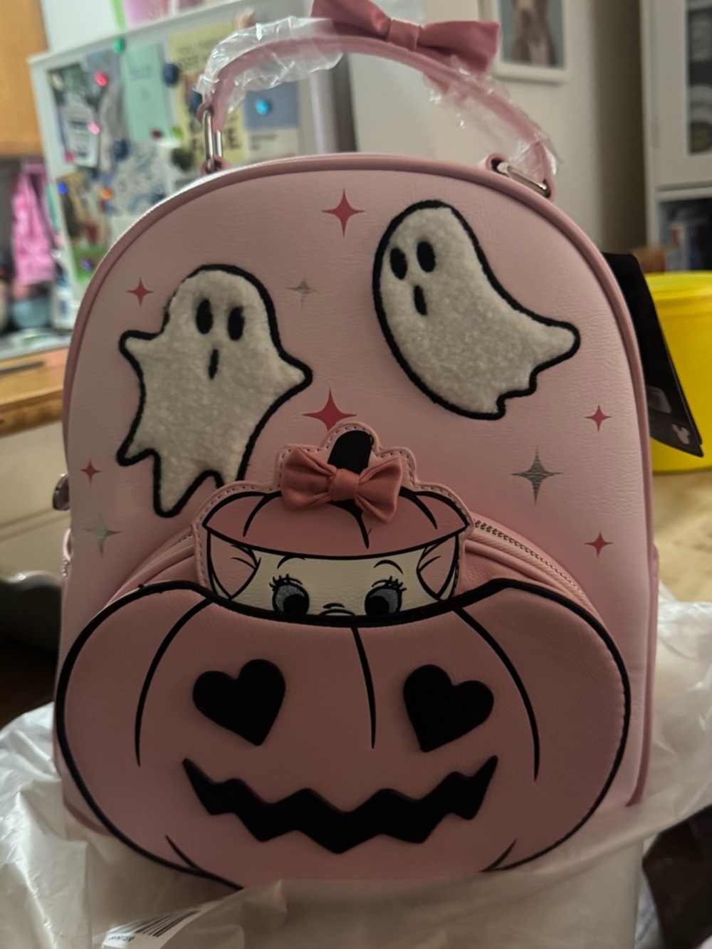 Rare Marie Halloween Ghost & Pumpkin Bow Backpack